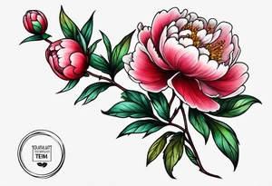 Small peony stem tattoo idea