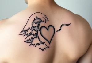 SEA WAVES IN BICEP, SUBTLY, THE HIGHEST TIDE BECOMES A HEART. tattoo idea