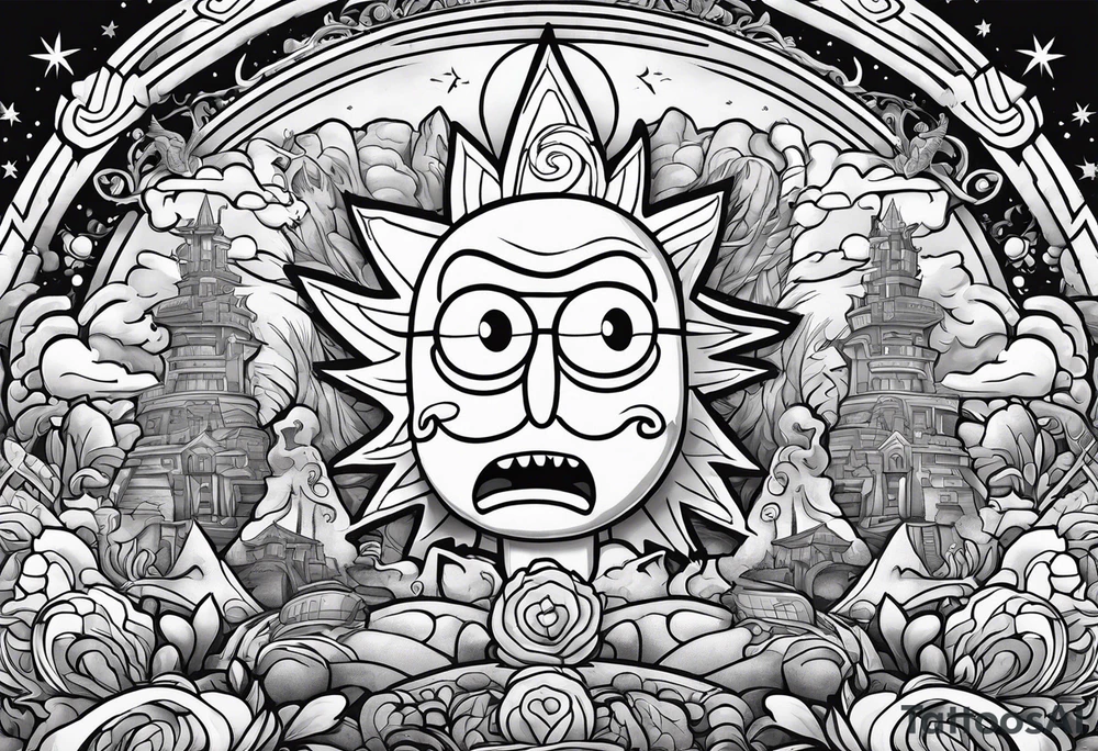 rick and morty tattoo idea