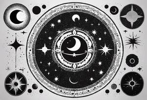 Astrology, Cancer & Aquarius, Natal Chart, angelic, vision, yin yang, the moon, the sun, Uranus, Pluto, spiritual third eye, mystical armband tattoo idea
