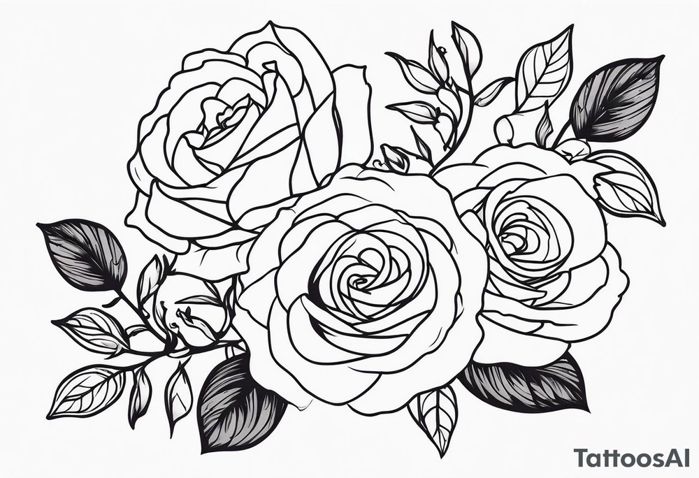 Majestic vines and roses tattoo idea
