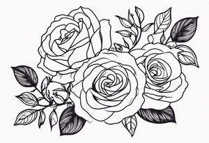 Majestic vines and roses tattoo idea