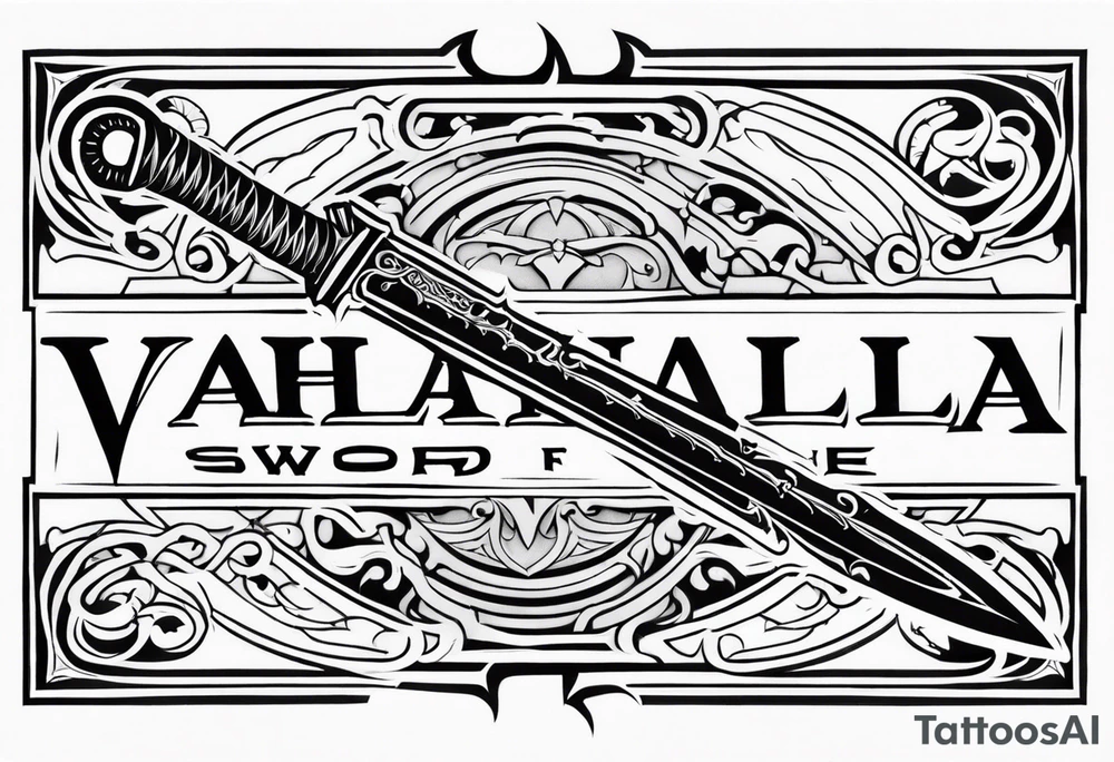 Valhalla sword fire tattoo idea