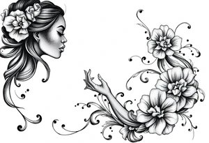 black woman stepping into a stronger, wiser version of yourself tattoo idea
