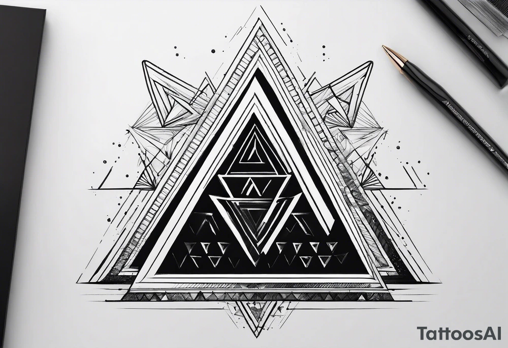 3 overlapping triangles tattoo idea