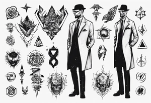 A man wearing a suit and an overcoat tattoo idea
