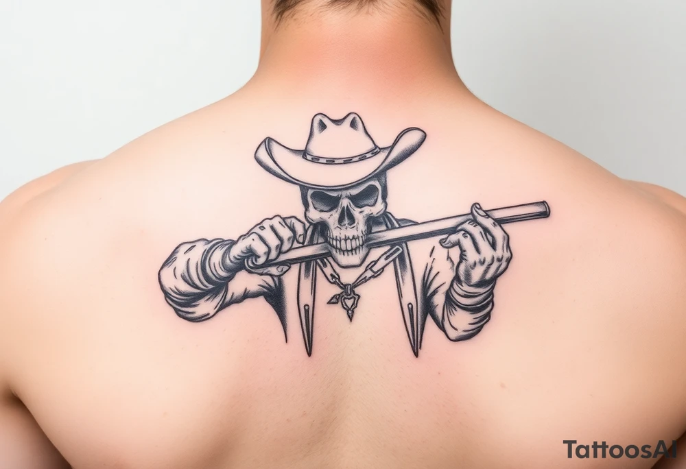 Dead cowboy with ridle tattoo idea