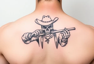 Dead cowboy with ridle tattoo idea
