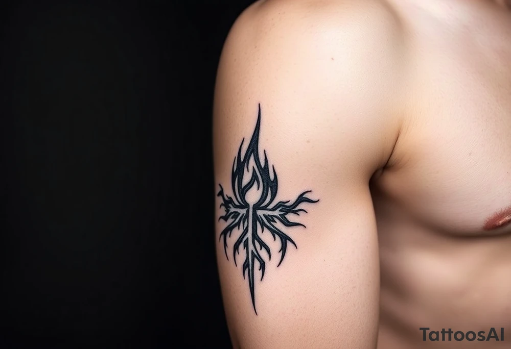 a flame imprisoned in a roots cage tattoo idea