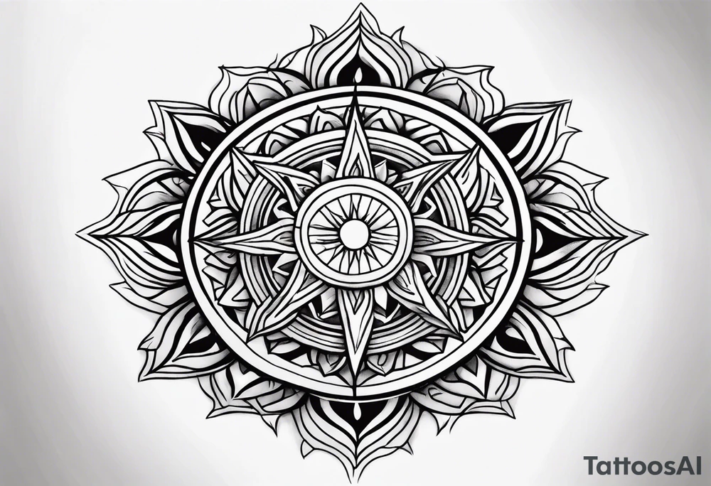 A burning sun tattoo idea