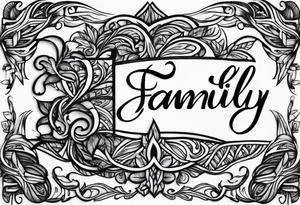 Text "family" formed by roots tattoo idea