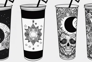 20 oz tumbler banner design, candy, minimalist, spellbound, voodoo, moon, stars, Halloween tattoo idea