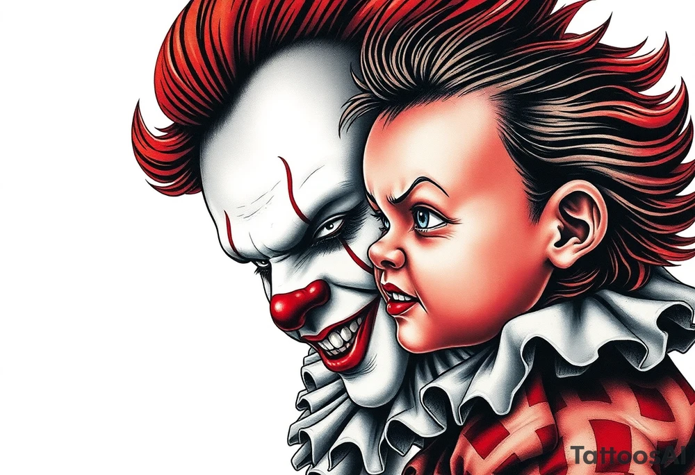 Pennywise and chucky tattoo idea