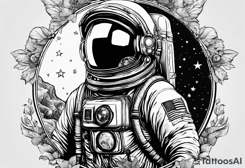 A rapping astronaut tattoo idea