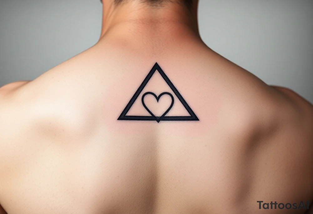 A triangle with a heart in the middle tattoo idea