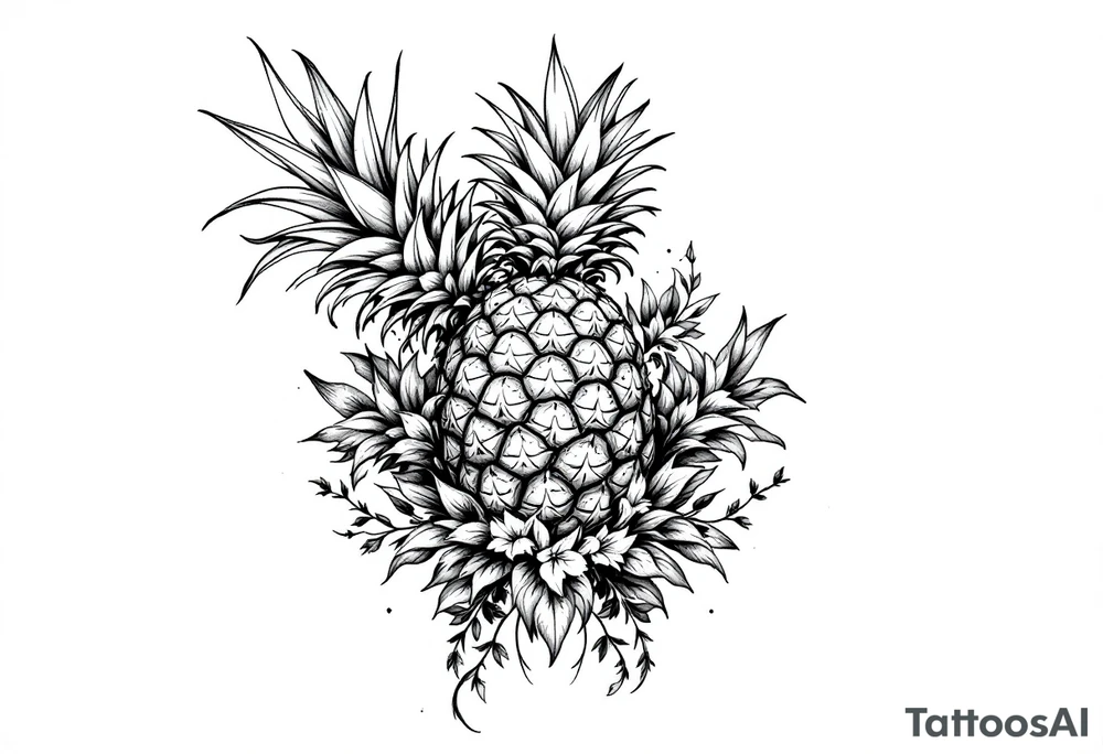 Crown pineapple vagina tattoo idea