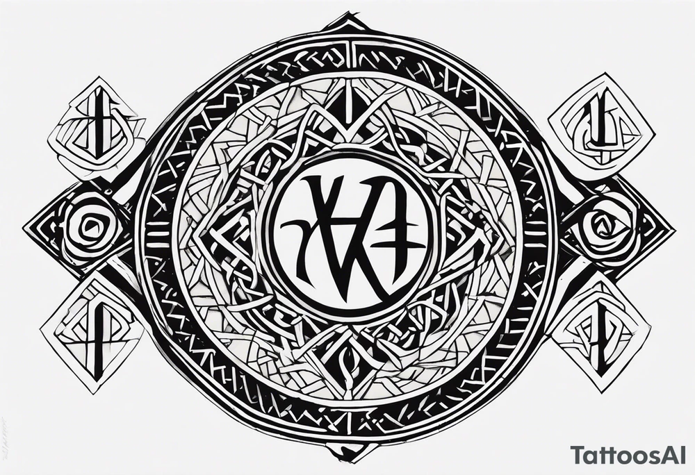 Ancient Norse runes inscribed along your forearm or wrist, symbolizing wisdom, strength, and guidance from the Hávamál. You could select a few verses that have resonated with you and represent your own values. tattoo idea