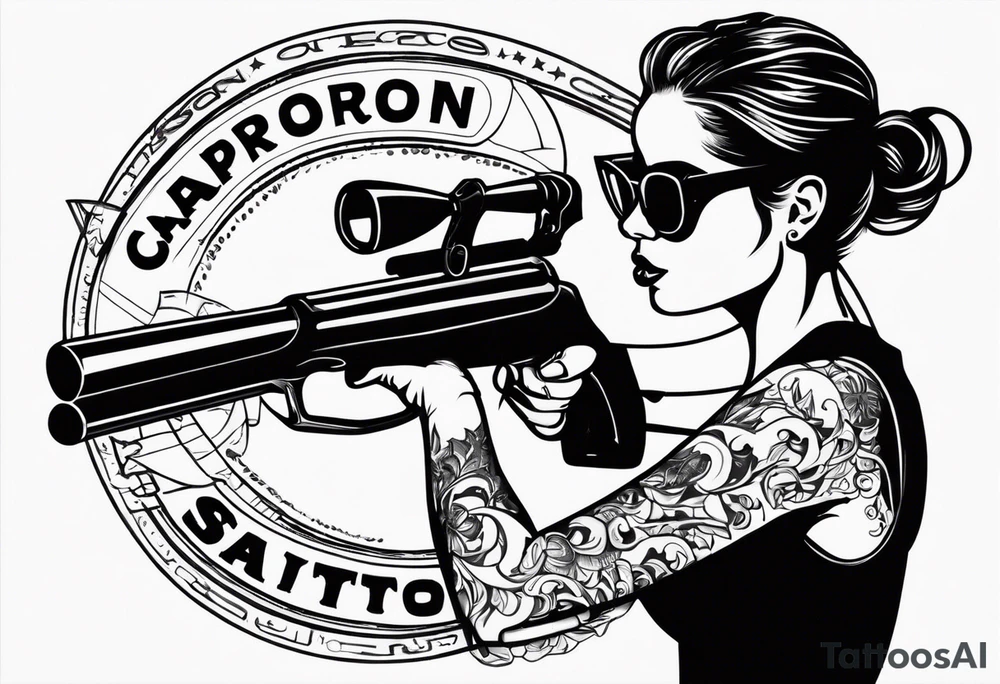 capricorn with sunglasses and a shotgun tattoo idea