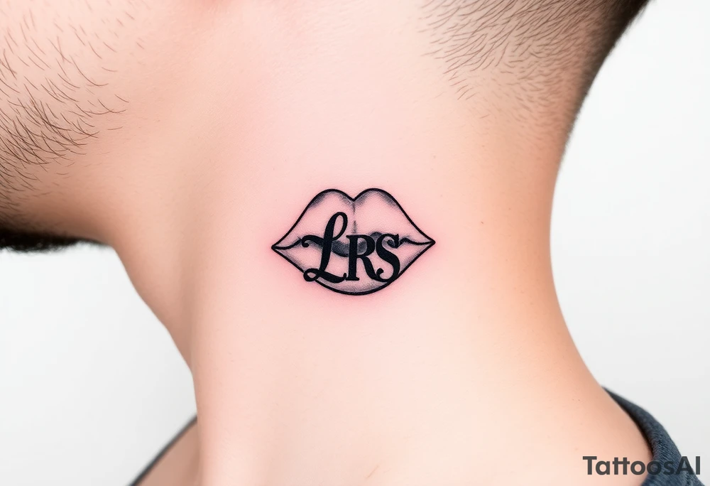 Small Kiss mark with the initials lrs tattoo idea