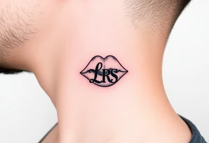 Small Kiss mark with the initials lrs tattoo idea