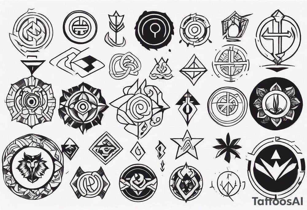 Combination of symbols of resilience and strength tattoo idea
