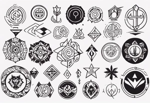 Combination of symbols of resilience and strength tattoo idea