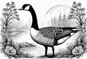 canadian goose mystical Background tattoo idea