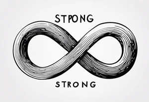 Infinity symbol with text Strong. Soft. Wild tattoo idea