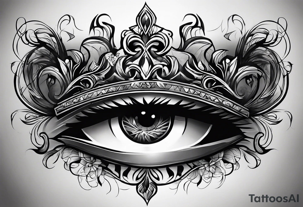 the letters tdm with smoke in a lions eye tattoo idea