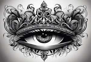 the letters tdm with smoke in a lions eye tattoo idea