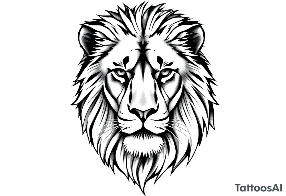 Realistic lion tattoo idea