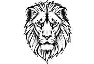 Realistic lion tattoo idea