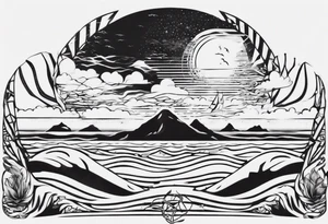 Un paysage ciel , mer , plage tattoo idea