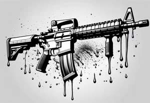 AR-15 With water and stuff dripping off of it tattoo idea