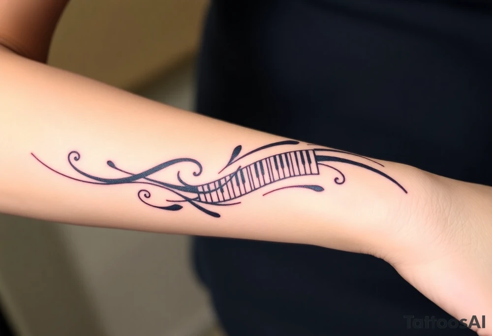 grand piano under the stars swirl treble bass cref tattoo idea