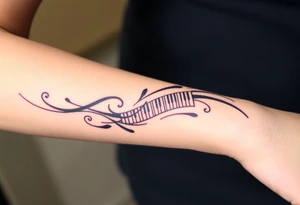 grand piano under the stars swirl treble bass cref tattoo idea