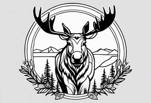 Native Moose tattoo idea