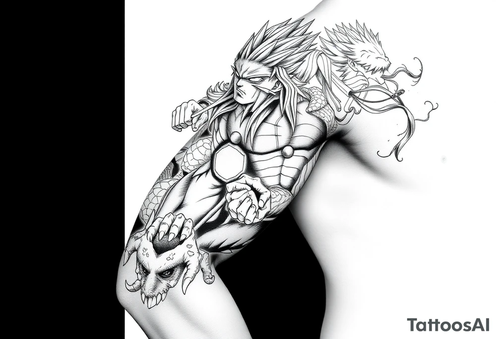 12 or more anime characters in their powerful form tattoo idea