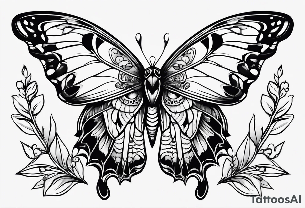 Owl butterfly tattoo idea