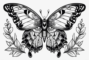 Owl butterfly tattoo idea