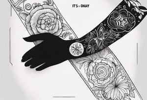 Phrase "It's okay not to be okay" on the arm below the forearm tattoo idea