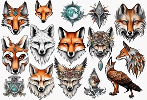 ein Tier aus Fuchs und Eule tattoo idea