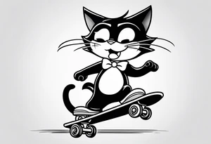Felix. The cat skateboarding. tattoo idea