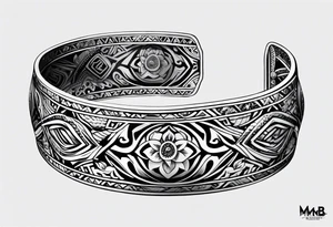 scottish bracelet tattoo with MKB tattoo idea