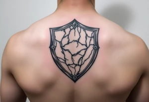 stone shield under skin tattoo idea