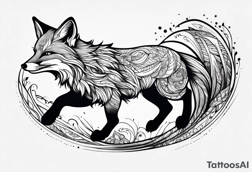 Fox jumping tattoo idea