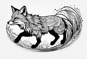 Fox jumping tattoo idea