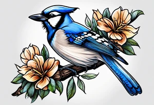 Majestic bluejay tattoo idea