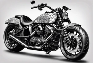 Motorcycle with clouds tattoo idea