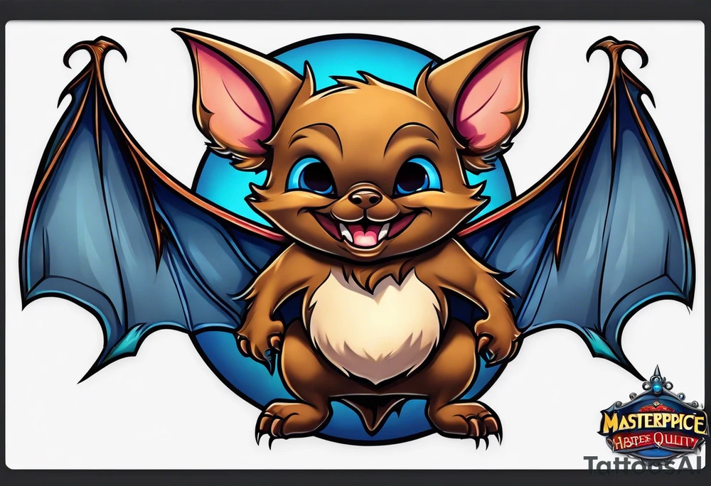 cartoon bat in style of disney tattoo idea